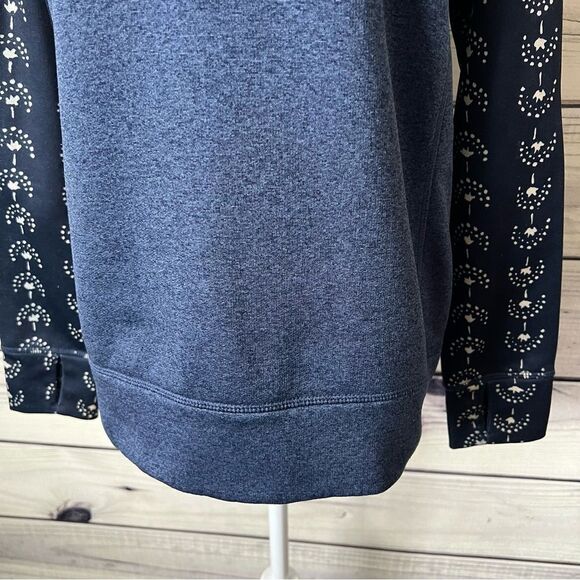 Burton Navy Blue Patterned Quartz Crewneck Fleece Sweatshirt - Picture 6 of 12